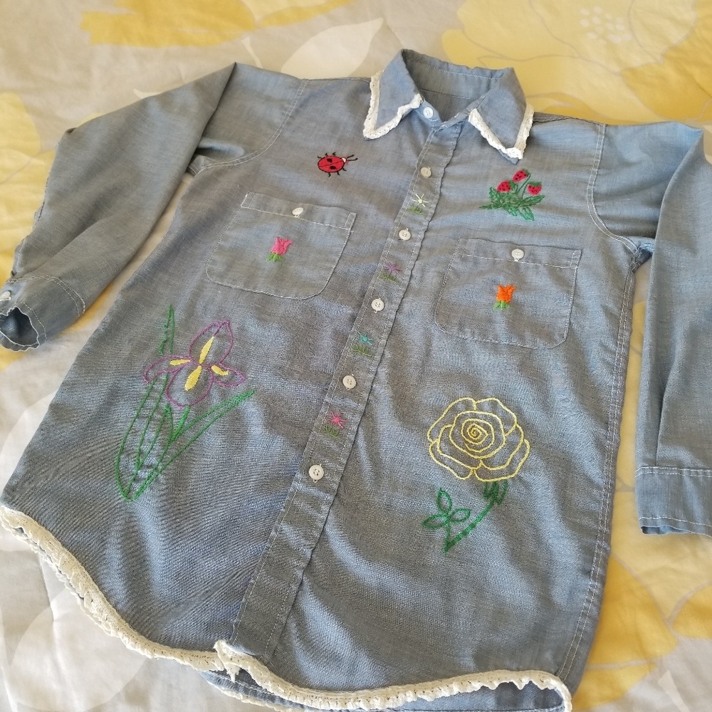Vintage Hand Embroidered Shirt